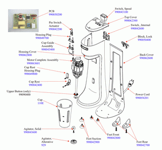 Part Location Diagram of 990062200 Hamilton Beach Top Cover